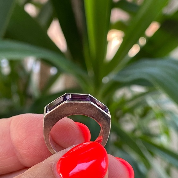 Amethyst Sterling Silver Vintage Ring 5.5 - Picture 5 of 7